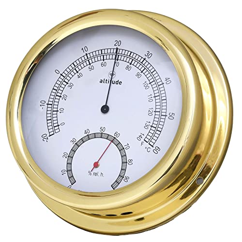 Delite 866th Altitude Thermometer Hygrometer Messing B x H : 150 mm x 42 mm von DELITE