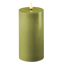 Deluxe Homeart LED-Blockkerze 7,5x15 cm Olive Green von Deluxe Homeart