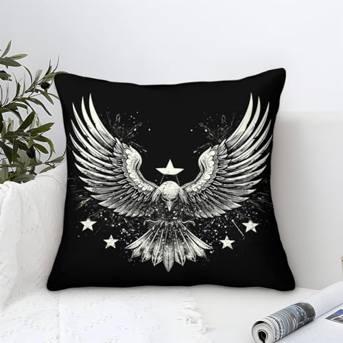 DengMouu 3D Druck Eagle Kissenbezug Handsome Eagle Weicher Modern Euro Pillow Case EIN Satz Verwendet Für Couch Sofa Bed Living Room Bedroom 50x50cm von DengMouu