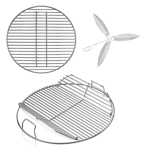 Denmay 54,6cm Grillrost, 43,18cm Holzkohlerost, Reinigungssystem für Weber 57cm Holzkohlegrills, Kugelgrill, 57cm Holzkohlegrills One-Touch, Bar-B-Kettle und Master-Touch Grillrost Ersatzteile von Denmay