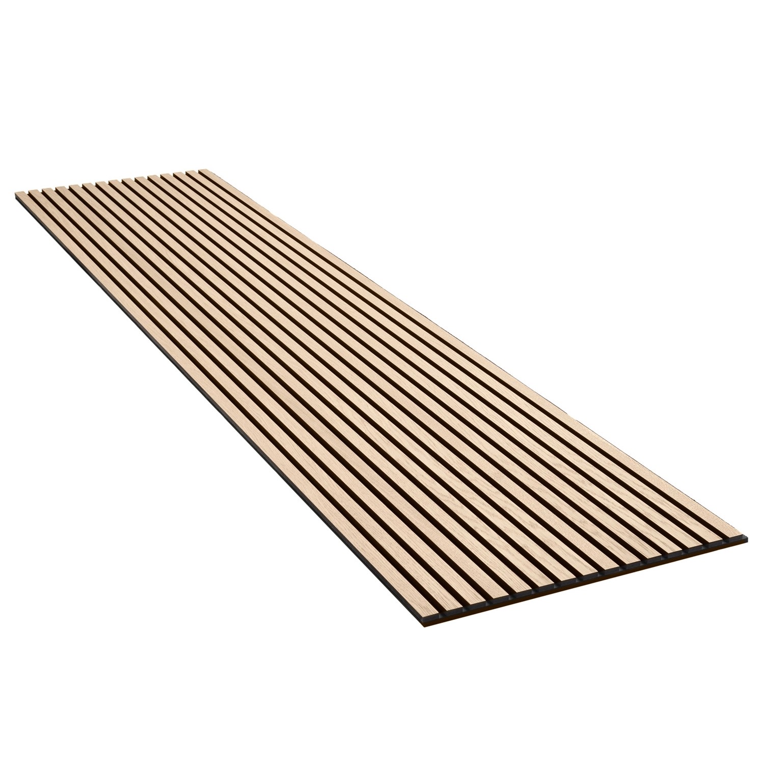 Akustikpaneel Wandverkleidung Eiche Natur MDF Akustikfilz Schwarz 240 cm FSC® von Denpanels