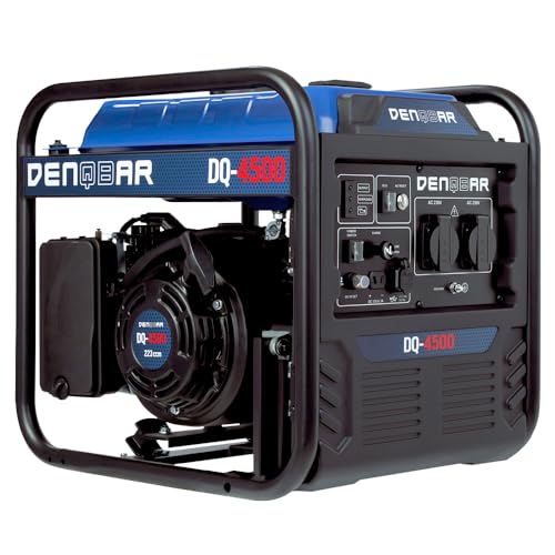 DENQBAR Inverter Stromerzeuger DQ-4500 4500W, Open Frame Generator Benzin mit 230V, Eco Mode und USB Fast-Load 4-Takt Motor, tragbar - Für Garage, Baustelle, Heimwerken und als Notstromaggregat von Denqbar