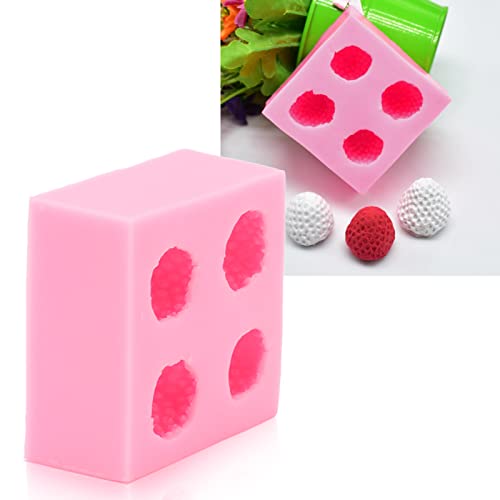 Deosdum Erdbeer-Silikonform 3D-Erdbeer-Form für Fondant, Schokolade, Eiscreme, Fondant, Kuchenform, Gelee-Formen (Rosa) von Deosdum