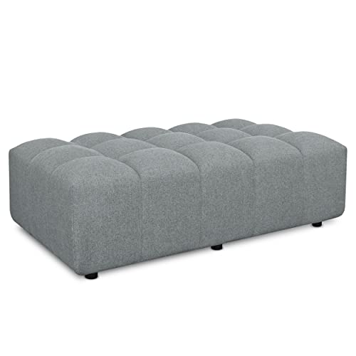 DESHOME Febe - Sitzhocker aus weichem Stoff, 150 x 90 cm, wasserabweisend, Sitzsack, modernes Design für Sofa, Wohnzimmer, Schlafzimmer, Fußstütze, Wohnzimmer (Grau) von Deshome