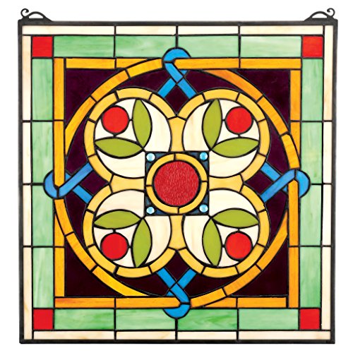 Buntglas-Panel - Celtic Blumen Quatrefoil Buntglas-Fenster Behang - Fensterbehandlungen von Design Toscano