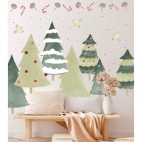 Tannenbaum Deko, Aufkleber, Wald Thema Kinderzimmer Wandaufkleber Stoff Wandbild Tier Aufkleber Tannenbäume von DesignByMaya