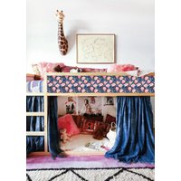 Kura Bett Aufkleber Mädchen Blumen, Ikea Kura Lila Blumen Aufkleber, Abziehbilder Für Bett, Dekorationen, Wraps Abdeckungen von DesignStickersStore