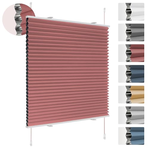Deswell Plissee Verdunklung Klemmfix Wabenplissee B80 x H120 cm Weinrot Thermoplissee ohne Bohren Faltrollo für Fenster & Tür, 100% Blickdicht, Sicht- & Schallschutz Wärmehaltung Verdunklungsplissee Deswell Plissee Verdunklung Klemmfix Wabenplissee B80 x H120 cm Weinrot Thermoplissee ohne Bohren Faltrollo für Fenster & Tür, 100% Blickdicht, Sicht- & Schallschutz Wärmehaltung Verdunklungsplissee von Deswell