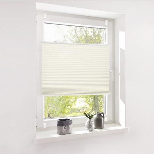 Deswell Plissee ohne Bohren Klemmfix Beige B65 x H200 cm Plisseerollo Blickdicht Sichtschutz Sonnenschutz Jalousien Easyfix Plissees Lichtdurchlässig Rollo für Fenster & Tür Deswell Plissee ohne Bohren Klemmfix Beige B65 x H200 cm Plisseerollo Blickdicht Sichtschutz Sonnenschutz Jalousien Easyfix Plissees Lichtdurchlässig Rollo für Fenster & Tür von Deswell