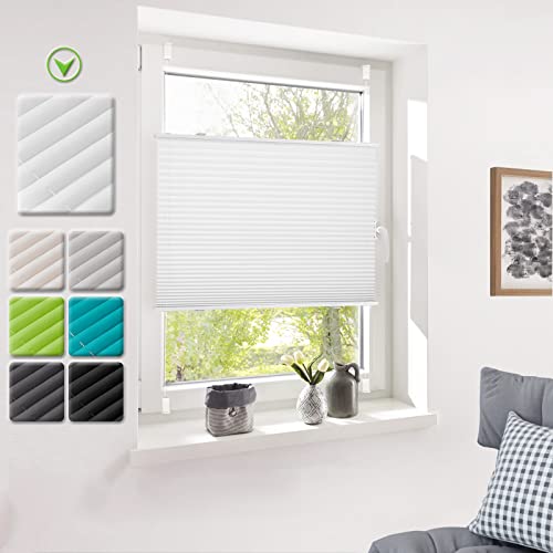 Deswell Plissee ohne Bohren Plisseerollo klemmfix Weiß B60 x H150 cm Plisseerollo Stoff Sonnenschutz Leicht zu Montieren & Verspannt kinderleichte Montage 4Locks für Fenster & Tür Deswell Plissee ohne Bohren Plisseerollo klemmfix Weiß B60 x H150 cm Plisseerollo Stoff Sonnenschutz Leicht zu Montieren & Verspannt kinderleichte Montage 4Locks für Fenster & Tür von Deswell