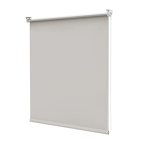 Deswell Verdunkelungsrollo Klemmfix ohne Bohren 55x120cm Creme Thermorollo lichtundurchlässig, Klemmrollo Sichtschutz Sonnenschutz für Fenster und Türen von Deswell