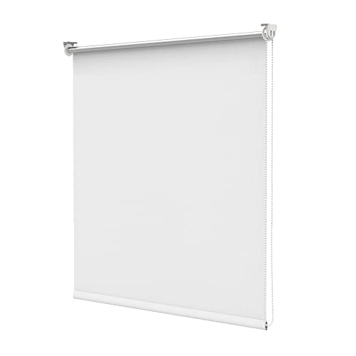 Deswell Verdunkelungsrollo Klemmfix ohne Bohren 85x140cm Weiß Thermorollo lichtundurchlässig, Klemmrollo Sichtschutz Sonnenschutz für Fenster und Türen von Deswell