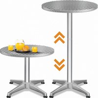 2in1 Stehtisch Höhenverstellbar 70 cm / 115 cm Hoch Stabil Aluminium Rund ø 60 cm Wetterfest Indoor Outdoor Bistrotisch Biertisch Partytisch - Casaria von Casaria