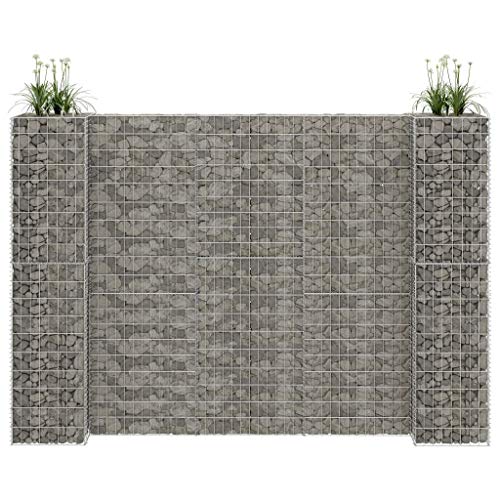 Deufre Gabionen Hochbeet Steingabione Gabionen Gabionen Drahtkorb Gabionenkorb Distanzhalter Gabionensäule Gabionenzaun Garten Terrasse 260x40x180 cm Stahldraht von Deufre