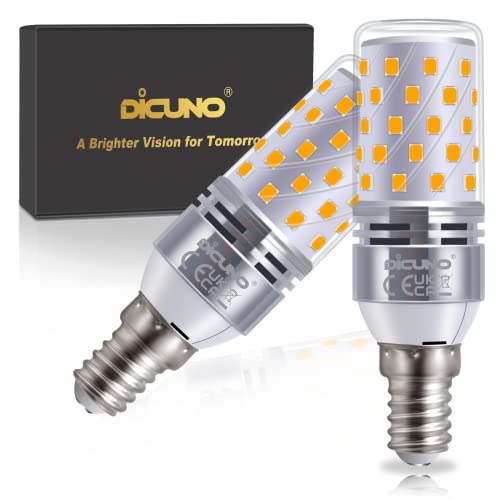 DiCUNO E14 LED Mais Glühbirne 8W, 2700K Warmweiß, entspricht zu 100W Glühbirne, 1000LM LED Maiskolben E14, CRI 85, nicht Dimmbar, kleine Edison Schraube für Kronleuchter, Designerlampe, 2er Set von DiCUNO