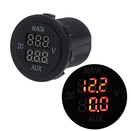 Auto Modifiziertes Spannungsanzeige Messgerät HAUPT AUX Druckanzeige Detektor Für 10–60 V Batterie Universelles Doppelvoltmeter 60 V LED Digital Doppelvoltmeter von Diarypiece