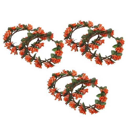 Weihnachtsdeko 6 Stück Weihnachtskerzenringe 8 cm Künstliche Beeren- Kerzenhalterringe Halloween- Kerzengirlande für Weihnachten Valentinstag Erntedankfest Dinnerparty- Ornamente von Didiseaon