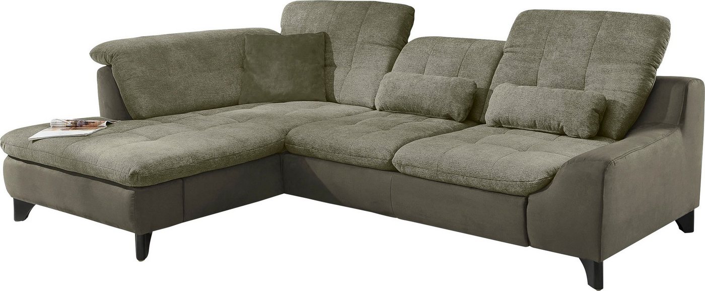 Die PlanBar Ecksofa MP-IN11010 L-Form, mit Kopfteilverstellung, optional Bettfunktion und Schubkasten von Die PlanBar