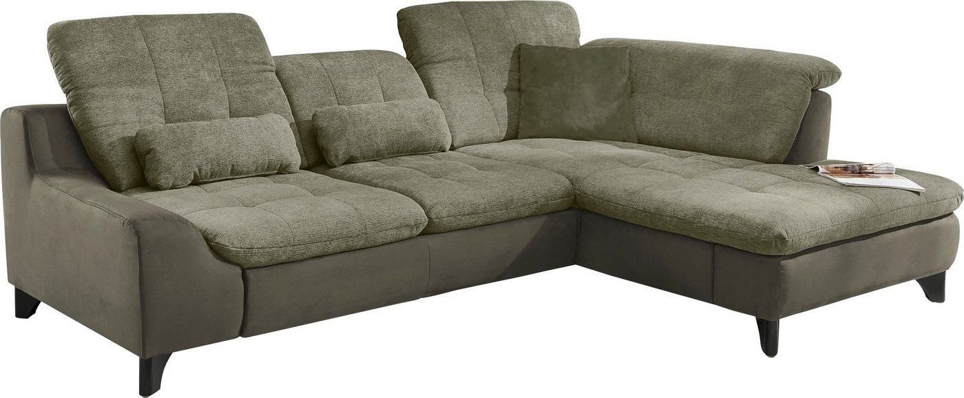 Die PlanBar Ecksofa MP-IN11010 L-Form, mit Kopfteilverstellung, optional Bettfunktion und Schubkasten von Die PlanBar