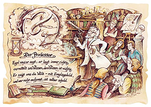 Die Staffelei Geschenk Karte A5 Berufsbild Professor Dozent Zeichnung mit Gedicht von Die Staffelei