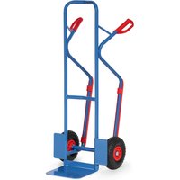 fetra® Stapelkarre, Tragkraft 300 kg, Schaufel BxT 320 x 250 mm, mit Gleitkufen, PU-Bereifung von fetra®