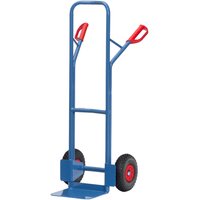 fetra® Stapelkarre, Tragkraft 300 kg, Schaufel BxT 320 x 250 mm, mit Querbügel oben, PU-Bereifung von fetra®