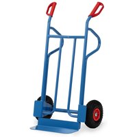 fetra® Stapelkarre, Tragkraft 350 kg, Schaufel BxT 450 x 150 mm, mit Ablagebügeln, PU-Bereifung von fetra®