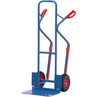 fetra® Stapelkarre, Tragkraft 300 kg, Schaufel BxT 480 x 300 mm, mit Gleitkufen, Luft-Bereifung von fetra®