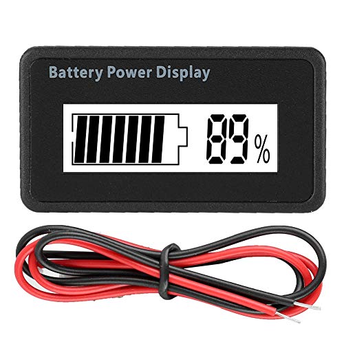 Batteriekapazitätsanzeige mit LCD Bildschirm, 12V-48V Universal Voltmeter Tester, Hochpräzises Voltmeter mit Rückwärtsschutz von Dilwe