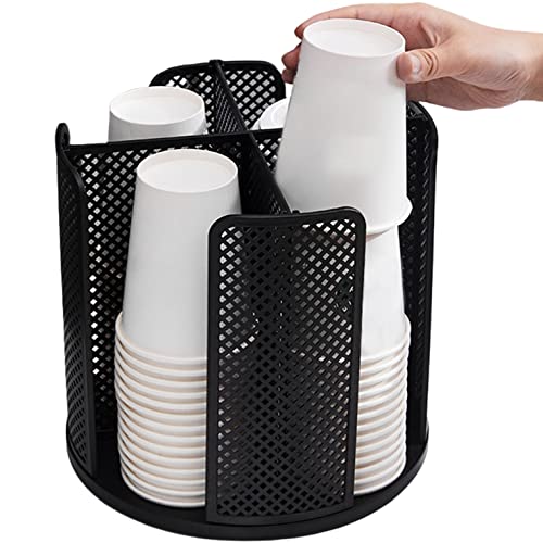 Rotierender Papierbecherhalter Kaffee Teetasse Lagerregal Desktop Wasserbecher Organizer für Bar Restaurant Büro Zuhause von Dinntty