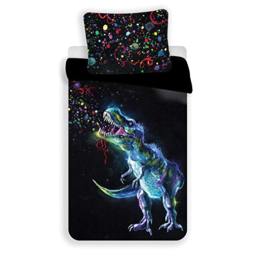 Dinosaure Black – Bettwäsche – Bettbezug Baumwolle von Dinosaure