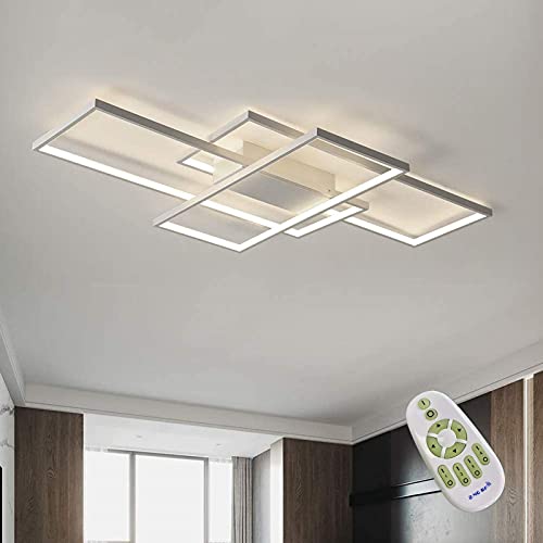 Diossad Dimmbar Deckenleuchte LED Mit Fernbedienung,Rechteckig Leuchten Deckenlampe Mit Memory Funktion,2700K-6500K Warm Natur Kalt Weiß Deckenpanel Für Schlafzimmer Wohnzimmer Küche Schmücken von Diossad