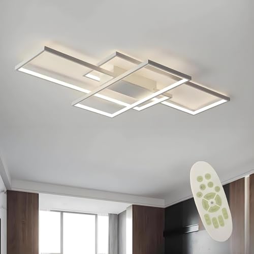 Diossad Dimmbar Deckenleuchte LED Mit Fernbedienung,Rechteckig Leuchten Deckenlampe Mit Memory Funktion,2700K-6500K Warm Natur Kalt Weiß Deckenpanel Für Schlafzimmer Wohnzimmer Küche Schmücken von Diossad