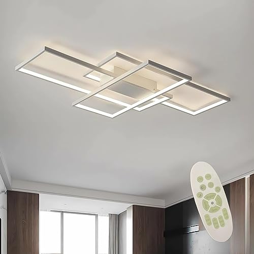 Diossad Dimmbar Deckenleuchte LED Mit Fernbedienung,Rechteckig Leuchten Deckenlampe Mit Memory Funktion,2700K-6500K Warm Natur Kalt Weiß Deckenpanel Für Schlafzimmer Wohnzimmer Küche Schmücken von Diossad