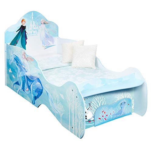 Disney Kleinkinderbett für Mädchen im Design Eiskönigin, mit Stauraum, Textil, beige, Toddler Bed von Disney