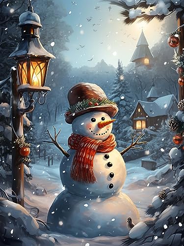 Diymood 5D Diamant Painting Kit Schneemann - DIY Diamond Painting Weihnachten Bilder Zubehör für Runde Diamond Kreuzstich Stickerei - Dekorative Kunst für Büro und Zuhause - Wandbild 30x40 cm von Diymood