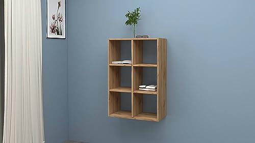 Dmora Bücherregal Rodrigo, Schrank mit Regalen, Bibliothek für Büro, 100% Made in Italy, Eiche, 60 x 25 x 90 cm von Dmora