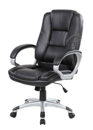 Dmora - Bürostuhl Tamworth, Chefsessel mit Armlehnen, Ergonomischer Bürostuhl, cm 69x63h105/116, Schwarz Dmora - Bürostuhl Tamworth, Chefsessel mit Armlehnen, Ergonomischer Bürostuhl, cm 69x63h105/116, Schwarz von Dmora