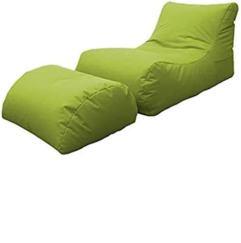 Dmora Moderne Wohnzimmer-Chaiselongue, Made in Italy, Sessel mit Nylon-Fußstütze, Gepolsterter Sitzpuff für Schlafzimmer, 120x80h60 cm, Grüne Farbe von Talamo Italia