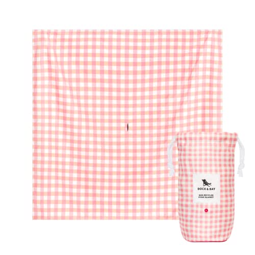 Dock & Bay Picknickdecke - Schnell trocknend und wasserfest - 100% recycelte Materialien - Extra Large (240x170cm) - Strawberries & Cream von Dock & Bay