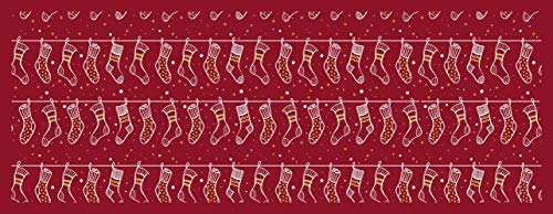 Doge Milano Küchenläufer, 100% Made in Italy, Schmutzabweisender Teppich mit Digitaldruck, Rutschfester und waschbarer Läufer, Weihnachtsmodell - Carina, cm 140x52 von Doge Milano
