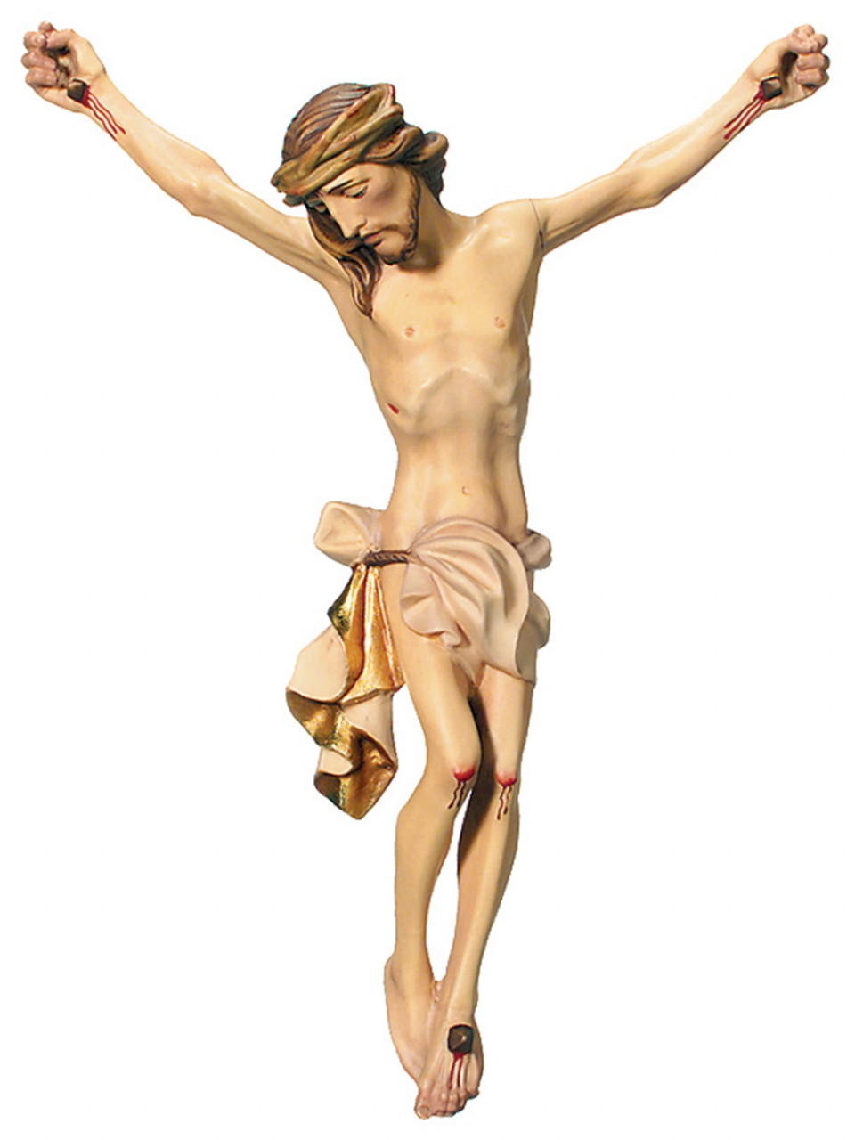 Holzfigur Jesus Christus Figur für Kruzifix/ Kreuz "Leonardo" H 25 cm Statue Ahornholz Holzstatue von Dolfi