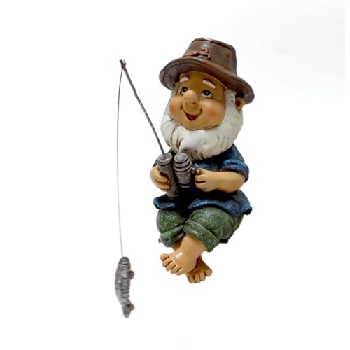 Donboly Gartenzwerge Für Außen Angler,Gartenzwerg Angeln Figur,Gartenzwerg Angler, Harz Angeln Zwerg,Dekoration Für Outdoor Garten Hof Rasen (Angeln Alter Mann) von Donboly