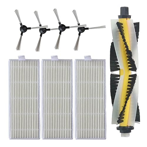 Donkivvy 8-teiliges Hauptseitenbürstenfilter-Set für Bagotte BL509 Roboter-Staubsauger, 1 Hauptrollenbürste, 4 Seitenbürsten, 3 HEPA-Filter von Donkivvy