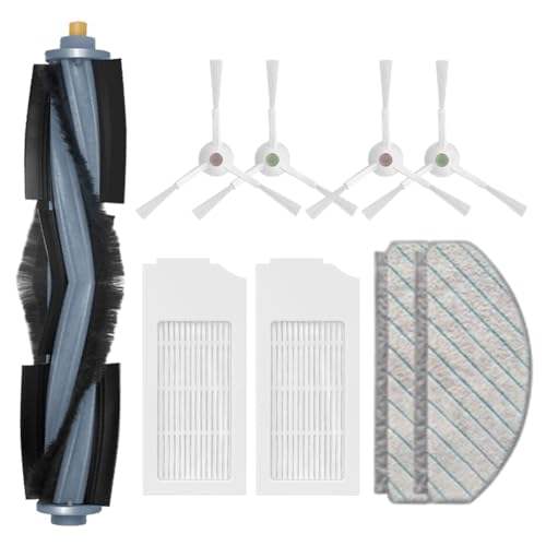 Donkivvy 9-teiliges Hauptseitenbürsten-Filter-Set für Ecovacs Deebot T10 Plus Roboter-Staubsauger, 1 Hauptrollenbürste, 4 Seitenbürsten, 2 HEPA-Filter, 2 Wischtücher von Donkivvy