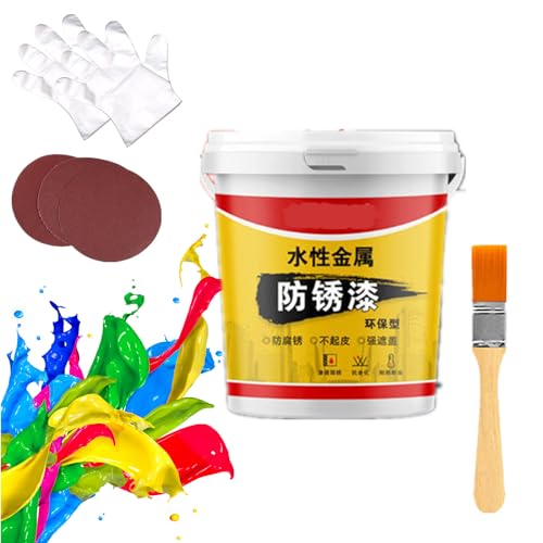 Donubiiu Anti-rust paint for metal, Boomforing Anti Rust Paint for Metal, Rust Remover for Metal,Rust Removal Converter Metallic Paint with Brush,Multi-Functional Anti-Rust Paint (#06Black) von Donubiiu