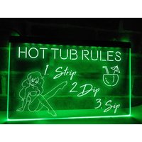 Hot Tub Rules Led Neon Illuminated Sign Spa Decor Jacuzzi Lightmöbel & Wohnen, Feste Besondere Anlässe, Party - Eventdekoration von Dopeneons