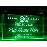 Pub Advisor Led Neon Personalisierte Beleuchtete Bar Zeichen Award Zertifikat von Dopeneons