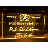 Pub Shed Advisor Led Neon Personalisierte Beleuchtete Bar Zeichen Award Zertifikat von Dopeneons