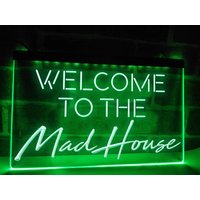 Willkommen Im Mad House Led Neon Beleuchtet Bar Zeichen Home Bar Dekor Lichter Lampe von Dopeneons